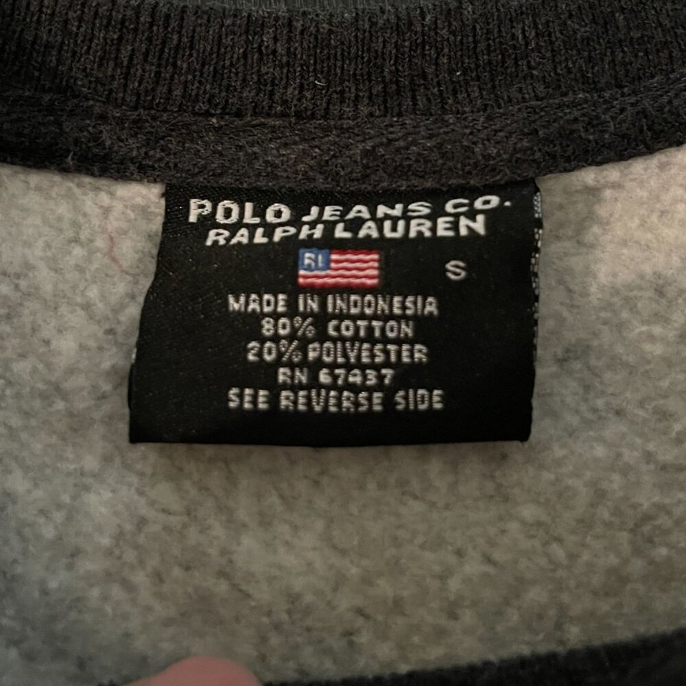 Vtg Ralph Lauren Polo Jeans Co. Color Charcoal Sweatshirt, Size S - Picture 3 of 5